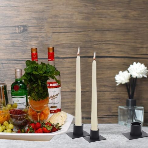Candle Holder Set of 8, 0.86 Inch Diameter Taper Candle Holder,Matte Black Candlestick Holder for Home Decoration,Christmas,Wedding,Dinning,Party,Housewarming Gifts (Iron, Black) in Saudi Arabia