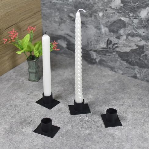 Candle Holder Set of 8, 0.86 Inch Diameter Taper Candle Holder,Matte Black Candlestick Holder for Home Decoration,Christmas,Wedding,Dinning,Party,Housewarming Gifts (Iron, Black) in Saudi Arabia
