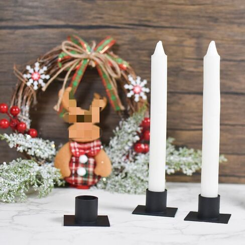 Candle Holder Set of 8, 0.86 Inch Diameter Taper Candle Holder,Matte Black Candlestick Holder for Home Decoration,Christmas,Wedding,Dinning,Party,Housewarming Gifts (Iron, Black) in Saudi Arabia