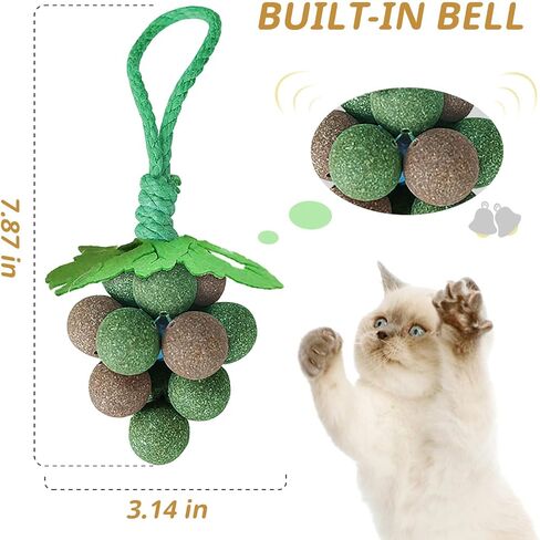PAKESI Catnip Toys Balls,Set of 9 Catnip Balls and 4 Bug Berry Balls,Teeth Cleaning Cat Bite Toy, Cat Wall Treats, Interactive Cat Toys for Hours of Play in Kuwait