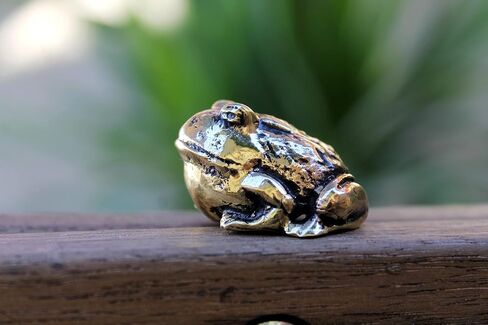 Brass Toad Frog Figurine Hand-Curved and Hand-Casted Spiritual Animal Ornament Sculpture Home Decoration Art Miniature in Saudi Arabia