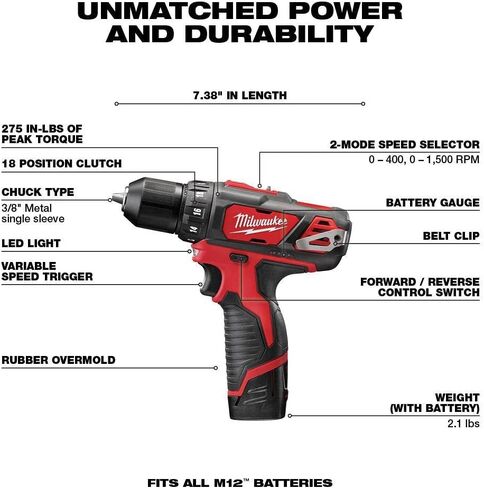 Milwaukee 2498-25 M12 12V Cordless 5-Tool Combo Kit: 2407-20 3/8 in.Drill/Driver + 2462-20 1/4 in. Hex Impact Driver+2420-20 Hackzall Recip Saw+2457-20 3/8 in.Ratchet+49-24-0146 LED Worklight,YKGAV in Saudi Arabia