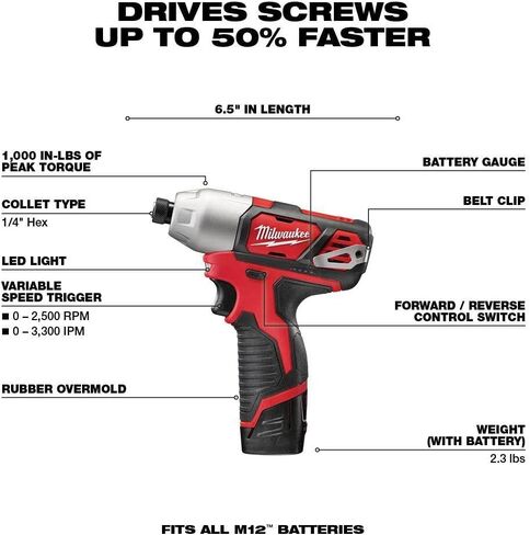 Milwaukee 2498-25 M12 12V Cordless 5-Tool Combo Kit: 2407-20 3/8 in.Drill/Driver + 2462-20 1/4 in. Hex Impact Driver+2420-20 Hackzall Recip Saw+2457-20 3/8 in.Ratchet+49-24-0146 LED Worklight,YKGAV in Saudi Arabia