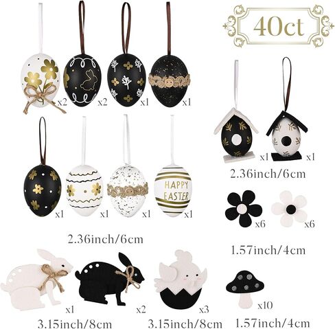 Valery Madelyn Set/40 Black Gold Theme Eggs EG1101-0008 in Saudi Arabia