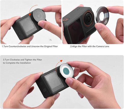 CPL Filter Kit for DJI Osmo Action 3, HD Optical Glass Multi Coated Lens Polarizing Lens Filter, for Action Camera Photograph Accessories in Saudi Arabia