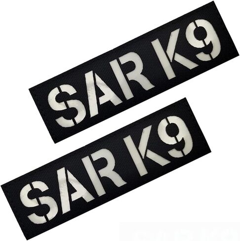 Taifeng قطعتان من الرقع المضيئة SAR K9 للكلاب، رقع قابلة للإزالة مع دعامة خطافية لأحزمة صدرية الحيوانات، والياقات، والمقاود (أسود وأبيض) (لون مضيء) in Kuwait
