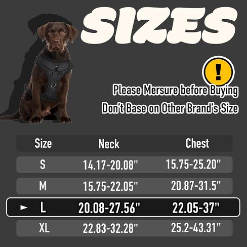 PETAGE Tactical Dog Harness for Small Medium Large Dogs No Pull Adjustable Soft Padded Dog Vest Reflective No-Choke Pet Oxford Vest with Easy Control Pet Vest Military Service Dog Harnesses( BlackL) in Kuwait