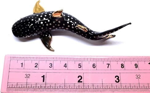 Handmade Set of 2 Mini Whale Shark Figures Blown Glass Art, Collectible Figurines Gift Ideas, Miniature Ocean Animals, Tiny Ornament Cool Stuff Decor in Saudi Arabia