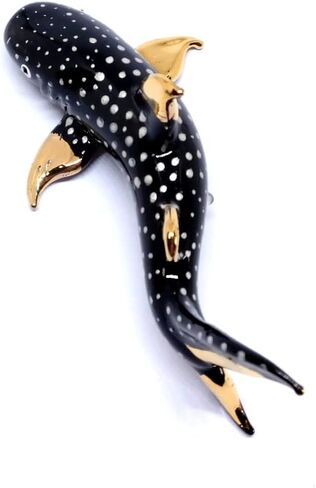 Handmade Set of 2 Mini Whale Shark Figures Blown Glass Art, Collectible Figurines Gift Ideas, Miniature Ocean Animals, Tiny Ornament Cool Stuff Decor in Saudi Arabia