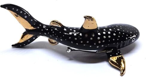 Handmade Set of 2 Mini Whale Shark Figures Blown Glass Art, Collectible Figurines Gift Ideas, Miniature Ocean Animals, Tiny Ornament Cool Stuff Decor in Saudi Arabia