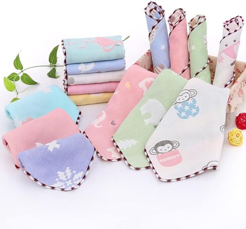 5 قطع من مناشف التجفيف اللطيفة للاطفال والصغار من ريتادا، مصنوعة من القطن بنسبة 100% بتصميم خطاف، مناشف ناعمة ومضادة للحساسية للاطفال in Kuwait