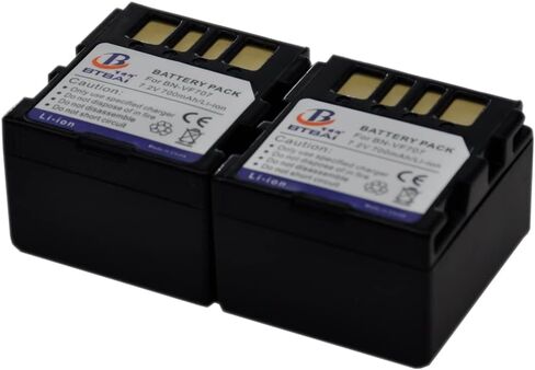 BTBAI 2X BN-VF707U Battery for VF714U VF714 VF733U VF733 VF707 GR D275U D270U D370U D290U D250U D250 D350U GZ MG20U MG35U MG30 MG21U MG77U MG27U MG37U Camcorder s1a in Saudi Arabia