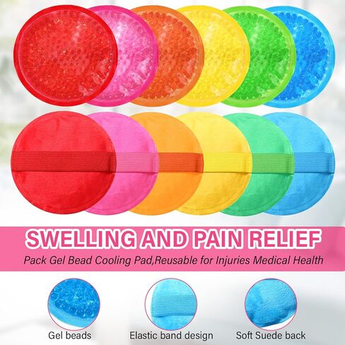TrelaCo 36 Pcs Small Ice Packs for Injuries Reusable Boo Boo Ice Packs Hot and Cold Gel Bead Ice Pack Cold Compress Mini Round Ice Packs for Pain Relief Face Breast Tired Eyes Face Neck in Saudi Arabia