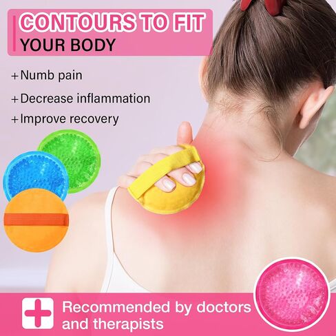 TrelaCo 36 Pcs Small Ice Packs for Injuries Reusable Boo Boo Ice Packs Hot and Cold Gel Bead Ice Pack Cold Compress Mini Round Ice Packs for Pain Relief Face Breast Tired Eyes Face Neck in Saudi Arabia