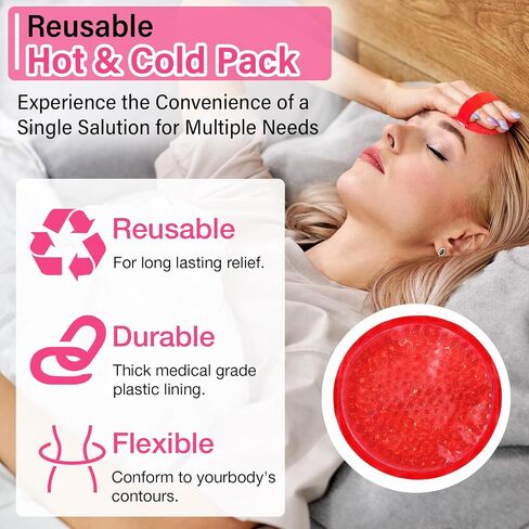 TrelaCo 36 Pcs Small Ice Packs for Injuries Reusable Boo Boo Ice Packs Hot and Cold Gel Bead Ice Pack Cold Compress Mini Round Ice Packs for Pain Relief Face Breast Tired Eyes Face Neck in Saudi Arabia