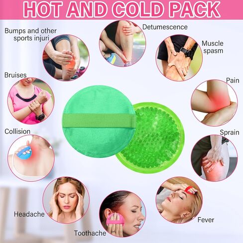 TrelaCo 36 Pcs Small Ice Packs for Injuries Reusable Boo Boo Ice Packs Hot and Cold Gel Bead Ice Pack Cold Compress Mini Round Ice Packs for Pain Relief Face Breast Tired Eyes Face Neck in Saudi Arabia
