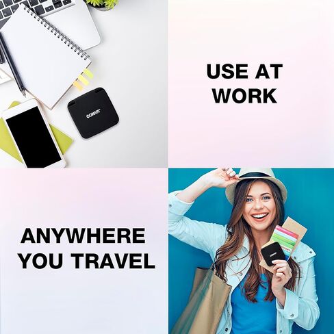 مرآة جيب كونير للنساء والرجال، مرآة صغيرة الحجم للمحافظ أو حقائب أدوات الزينة، مرآة مكياج مكبرة للسفر مع تكبير 1x/5x باللون الأسود in Kuwait