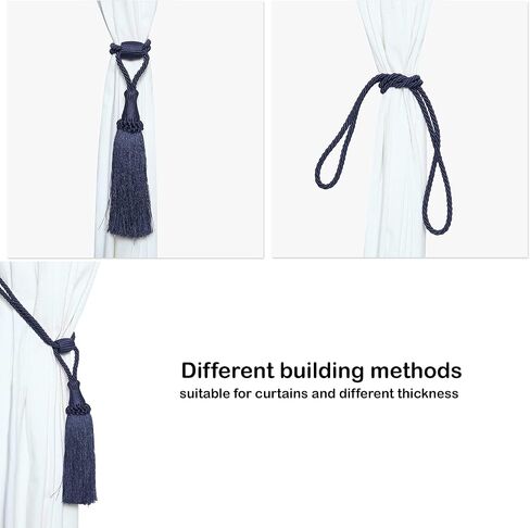 MALOINTEX 2 Pack Curtain Hand-Woven Tiebacks Crystal Holdbacks Home Decorative Tassels - Burgandy RED in Saudi Arabia