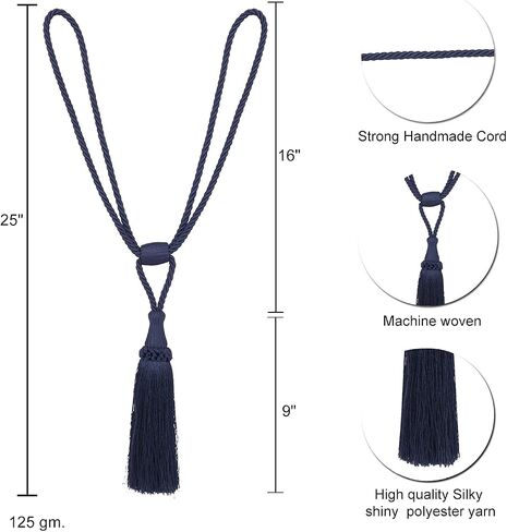 MALOINTEX 2 Pack Curtain Hand-Woven Tiebacks Crystal Holdbacks Home Decorative Tassels - Burgandy RED in Saudi Arabia