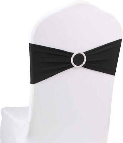 LOVWY 10 PCS Burgundy Spandex Chair Sashes Stretch Chair Bands Bows for Wedding Party Engagement Event Birthday Graduation Meeting Banquet Decoration (10 PCS, Burgundy) in Saudi Arabia