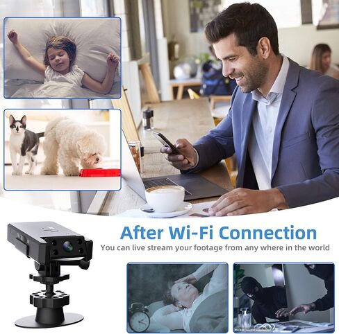 OVEHEL Hidden Spy Camera Mini 1080P Wireless WiFi Camera with Live Video Home Security Surveillance Cam with Motion Detection Night Vision APP Control for Indoor Outdoor Car Nanny Cam in Kuwait