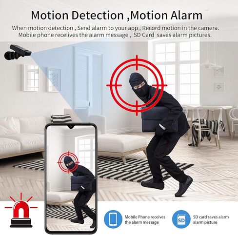 OVEHEL Hidden Spy Camera Mini 1080P Wireless WiFi Camera with Live Video Home Security Surveillance Cam with Motion Detection Night Vision APP Control for Indoor Outdoor Car Nanny Cam in Kuwait