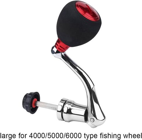 Power Knob for Spinning Reel,Fishing Reel Handle Rotatable Knob Power Handle Grip Metal Rocker Arm Grip Compatible with Spinning Fishing Reel Replacement(Red Large Compatible with 4000 & 5000 & 6000) in Saudi Arabia