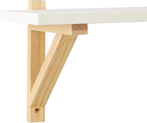 ZGZD Floating Shelves for Wall Decor Storage, White Wall Mounted Shelves Set of 2, Wall Storage Ledges with Sturdy Wood Brackets for Bedroom, Living Room, Bathroom, Kitchen, Corner, Book in Kuwait