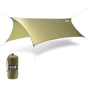 ENO ProFly XL SIL Rain Tarp - Large Ultralight Waterproof Tarp - for Camping, Hiking, Backpacking, Travel, a Festival, or The Beach - Lichen in Kuwait