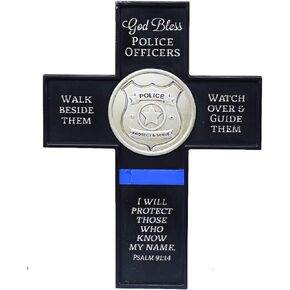 Abbey Gift (Abbey & CA Gift God Bless Police Officers Cross, Black, Blue, Silver in Kuwait