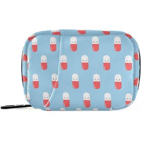 Pill Case Rainbow Axolotl 7 Day Pill Organizer Travel Pill Case Portable Weekly Pill Box Bag Container Vitamin Supplement Holder with Zipper for Family Business