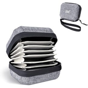 JJC Durable Lens Filter Pouch Case for 10 Circular ND UV Filters up to 95mm | Photography Filter Wallet Holds up to 10 Filters, Water-Resistant EVA Exterior with Zipper Closure, Includes Wrist Lanyard in Kuwait