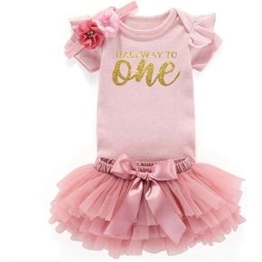 shlrzy Half Way To One half Birthday Baby Girl'S Clothing Set 6 Month Birthday Outfit Girl