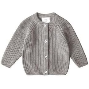 Stellou & friends 100% Cotton Chunky Ribbed Knitted Cardigan for Boys & Girls Ages 0-6 Years in Kuwait