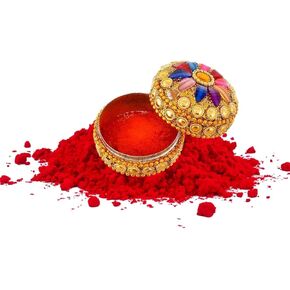 The Attic Round Shape Sindoor Boxes| Kumkum Holder| Shingar Dani| Sindoor Dibbi| Box Bharani Wedding Return Gifts for Womens Ladies Brides (2.5 x 4.5X 4.5 cm) in Saudi Arabia