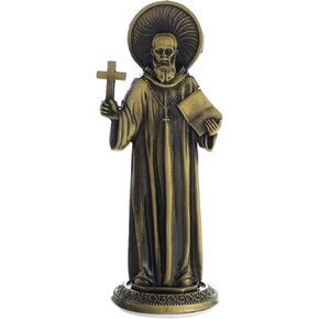 Crucifix Cross Metal Statue for Car, Car Dashboard Decorations Bless Driving Safety Gift for New and Old Driver, Christian Catholic Figurines, Religious Gifts Home Office Table Decor