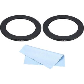 PATIKIL 43mm-39mm Metal Step Down Ring with Cleaning Cloth, 2 Pack Camera Lens Filter Adapter Ring Aluminum Filter Adapter Ring for Camera Lenses Hood, Black in Saudi Arabia