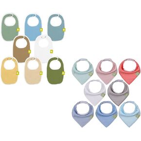 KeaBabies 8-Pack Organic Baby Bibs for Girls & Boys and 8-Pack Organic Baby Bandana Bibs, Baby Bibs - Teething Baby Bibs for Boy, Girl - Drool Bibs for Baby Girl, Baby Boy in Saudi Arabia
