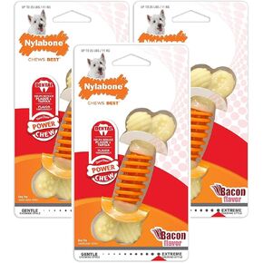 Nylabones 3 Pack of Bacon Flavored Pro Action Dental Chew Bone Dog Chew Toys, Small - Up to 25 Pounds in Saudi Arabia