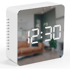 ساعة مرآة رقمية LED من مواس، نوعين، منبه/غفوة، درجة الحرارة، ساعة مرآة LED (مستطيلة) in Kuwait