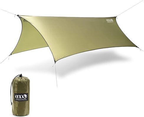 ENO ProFly XL SIL Rain Tarp - Large Ultralight Waterproof Tarp - for Camping, Hiking, Backpacking, Travel, a Festival, or The Beach - Lichen in Saudi Arabia