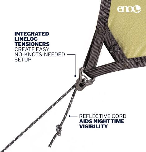 ENO ProFly XL SIL Rain Tarp - Large Ultralight Waterproof Tarp - for Camping, Hiking, Backpacking, Travel, a Festival, or The Beach - Lichen in Saudi Arabia