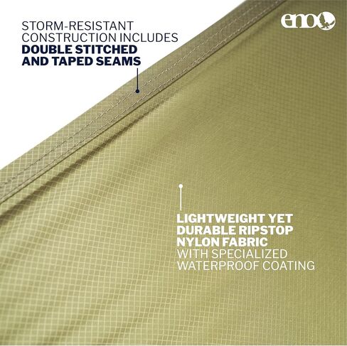 ENO ProFly XL SIL Rain Tarp - Large Ultralight Waterproof Tarp - for Camping, Hiking, Backpacking, Travel, a Festival, or The Beach - Lichen in Saudi Arabia