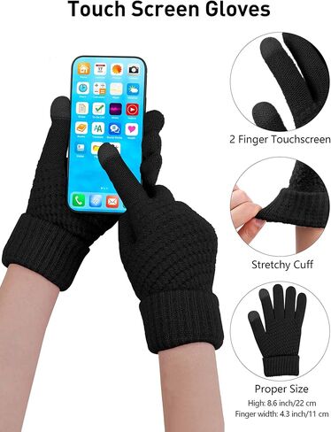 Aneco Winter Warm Knit Set Infinity Scarf Pompom Beanie Hat Touchscreen Gloves Face Cover for Men and Women in Kuwait