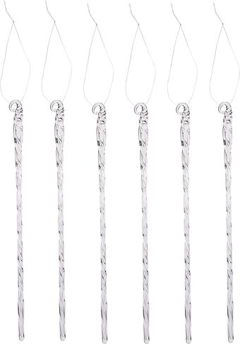 Kurt Adler B1813 6-Piece Glass Twist Icicle Ornaments, 7.5-Inch in Saudi Arabia