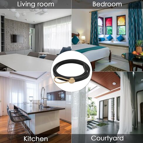 اربطة ستائر جلدية من 4 قطع، اربطة ستائر خارجية، اربطة ستائر بنمط بيت المزرعة لتزيين المنزل، اربطة خلفية سوداء للستائر in Kuwait