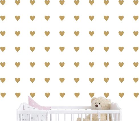 2inchx100 Pieces DIY Heart Wall Decal Vinyl Sticker for Baby Kids Children Boy Girl Bedroom Decor Removable Nursery Decoration (Soft Pink) in Saudi Arabia