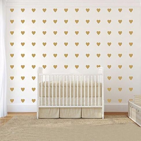 2inchx100 Pieces DIY Heart Wall Decal Vinyl Sticker for Baby Kids Children Boy Girl Bedroom Decor Removable Nursery Decoration (Soft Pink) in Saudi Arabia