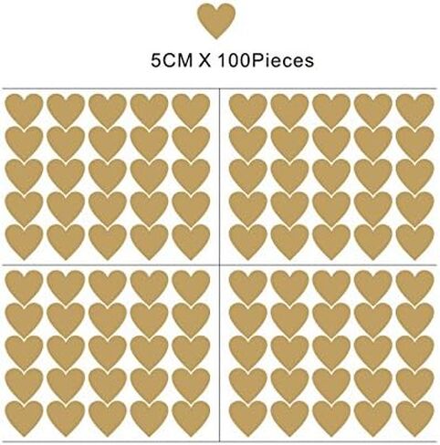 2inchx100 Pieces DIY Heart Wall Decal Vinyl Sticker for Baby Kids Children Boy Girl Bedroom Decor Removable Nursery Decoration (Soft Pink) in Saudi Arabia