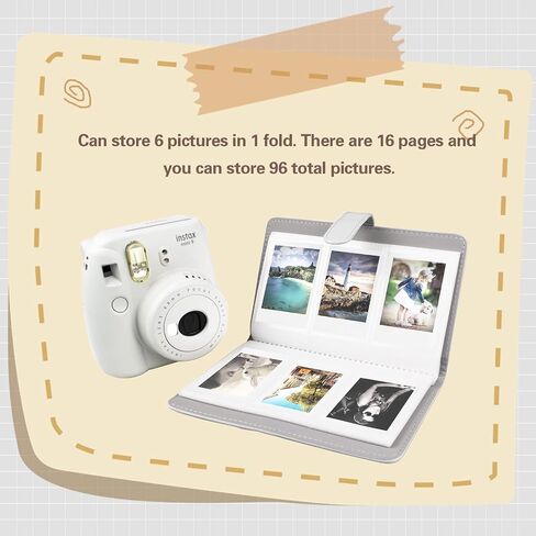 ألبوم صور HIYQIN Mini، ألبوم Instax Mini PU من الجلد 96 جيبًا لطابعة Fuji Instax Mini 11/8/9/7s/25/70/90/ EVO الفورية مقاس 3 بوصات، Polaroid Snap PIC in Kuwait